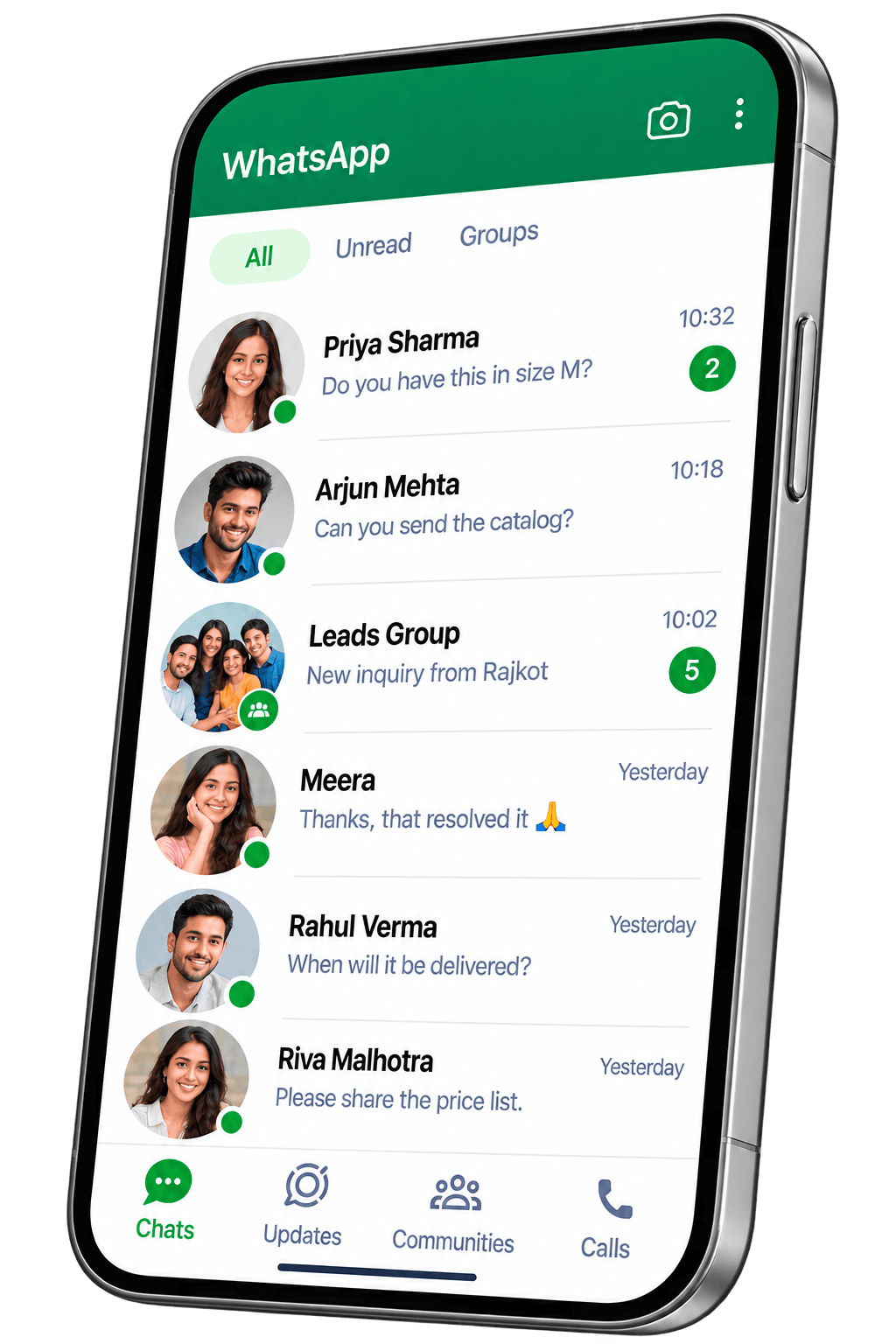 WhatsApp AI Assistant on phone